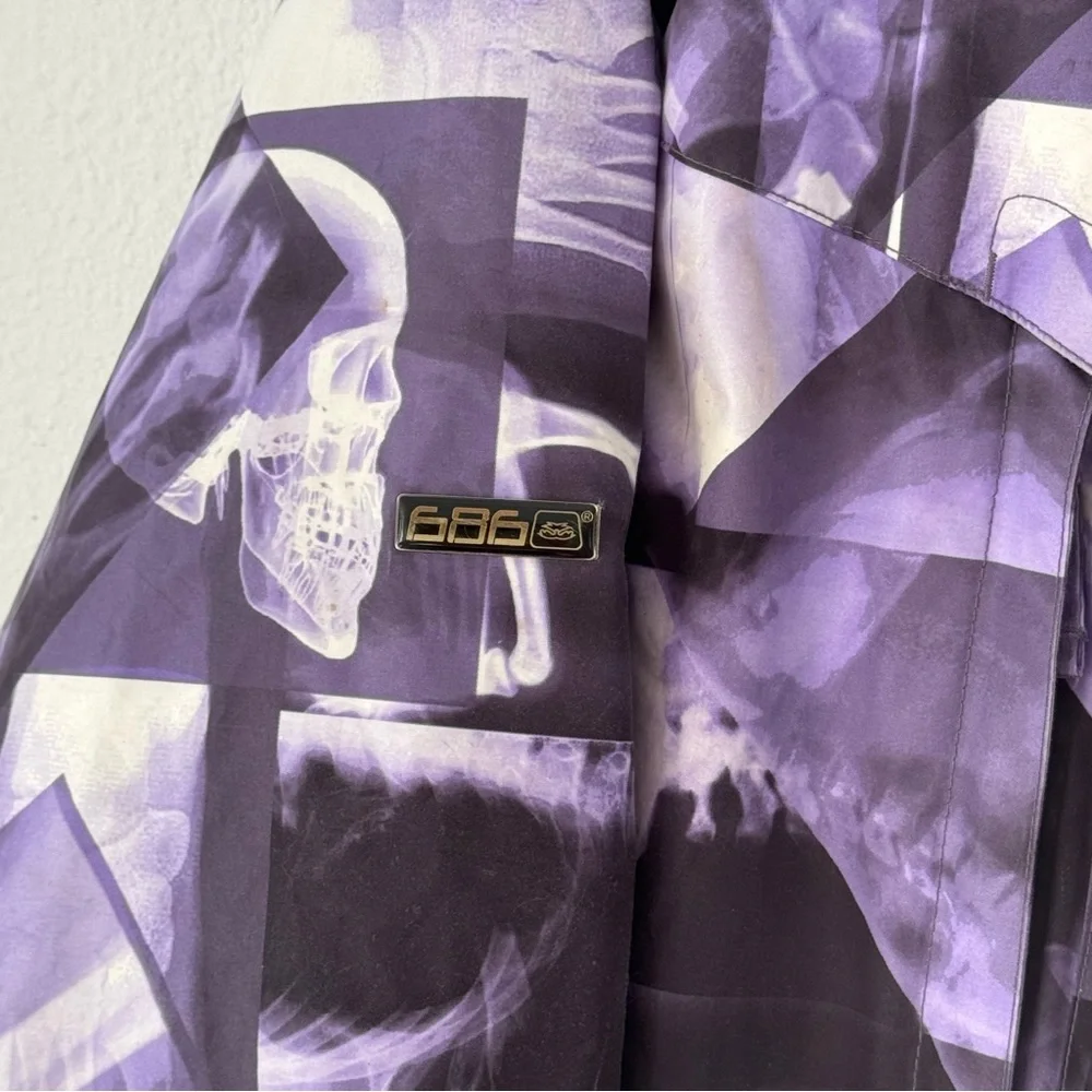 686 ACC X-Ray Jacket Purple Snowboard Ski Bones Michael Akira West Distressed XL - Picture 9 of 16
